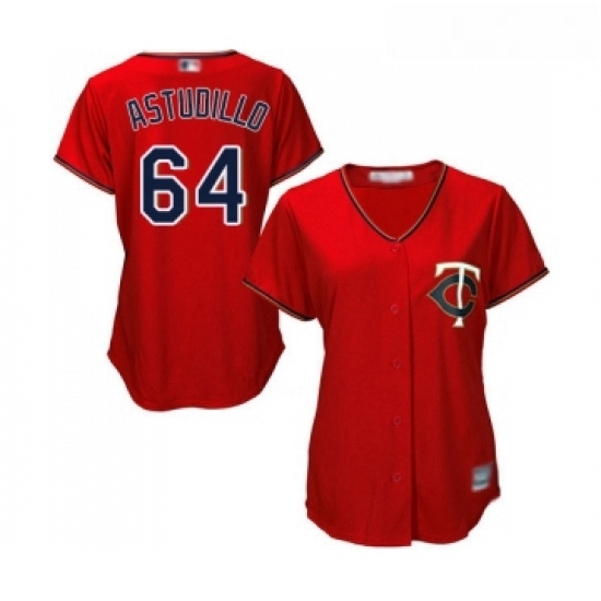 Womens Minnesota Twins 64 Willians Astudillo Replica Scarlet Alternate Cool Base Baseball Jersey Womens Minnesota Twins 64 Willians Astudillo Replica Scarlet Alternate Cool Base Baseball Jersey
