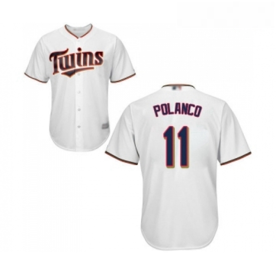 Youth Minnesota Twins 11 Jorge Polanco Replica White Home Cool Base Baseball Jersey Youth Minnesota Twins 11 Jorge Polanco Replica White Home Cool Base Baseball Jersey