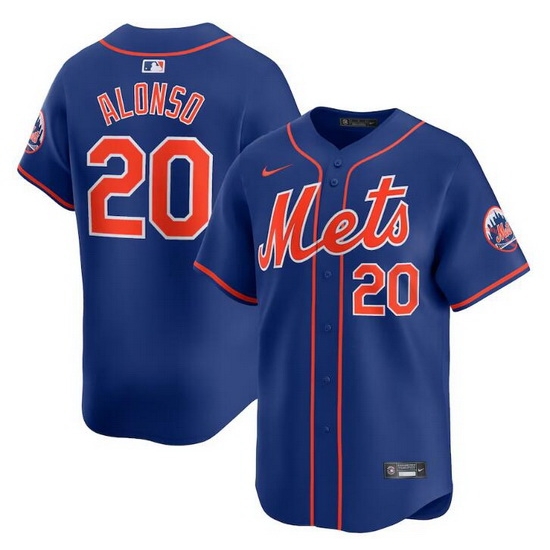 Men New York Mets 20 Pete Alonso Royal 2024 Alternate Limited Stitched Baseball Jersey Men New York Mets 20 Pete Alonso Royal 2024 Alternate Limited Stitched Baseball Jersey