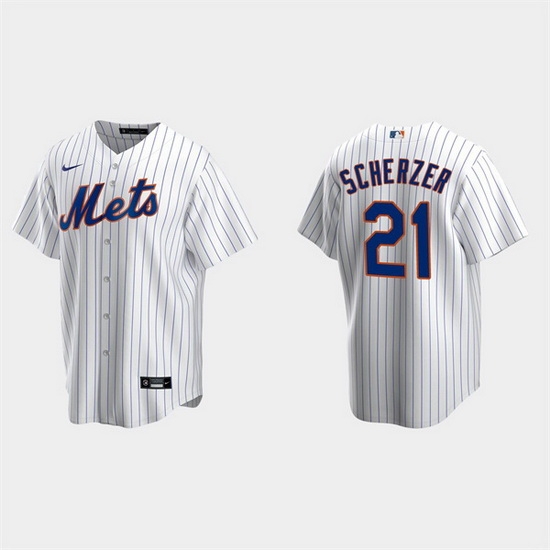 Men New York Mets 21 Max Scherzer White Cool Base Stitched Baseball jersey Men New York Mets 21 Max Scherzer White Cool Base Stitched Baseball jersey
