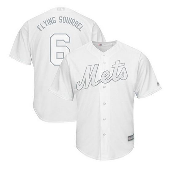 Men New York Mets 6 Jeff McNeil Flying Squirrel White Cool Base Stitched Baseball jersey Men New York Mets 6 Jeff McNeil Flying Squirrel White Cool Base Stitched Baseball jersey