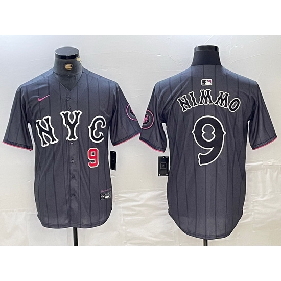 Men New York Mets 9 Brandon Nimmo Graphite 2024 City Connect Limited Stitched Baseball Jersey 5 Men New York Mets 9 Brandon Nimmo Graphite 2024 City Connect Limited Stitched Baseball Jersey 5