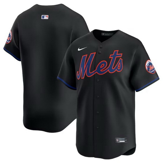 Men New York Mets Blank Black 2024 Alternate Limited Stitched Baseball Jersey Men New York Mets Blank Black 2024 Alternate Limited Stitched Baseball Jersey