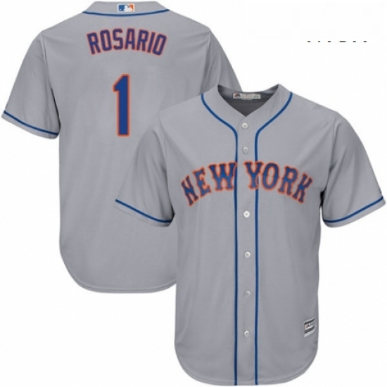 Mens Majestic New York Mets 1 Amed Rosario Replica Grey Road Cool Base MLB Jersey Mens Majestic New York Mets 1 Amed Rosario Replica Grey Road Cool Base MLB Jersey