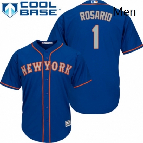 Mens Majestic New York Mets 1 Amed Rosario Replica Royal Blue Alternate Road Cool Base MLB Jersey Mens Majestic New York Mets 1 Amed Rosario Replica Royal Blue Alternate Road Cool Base MLB Jersey