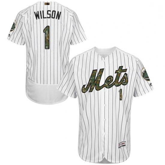 Mens Majestic New York Mets 1 Mookie Wilson Authentic White 2016 Memorial Day Fashion Flex Base MLB Jersey Mens Majestic New York Mets 1 Mookie Wilson Authentic White 2016 Memorial Day Fashion Flex Base MLB Jersey