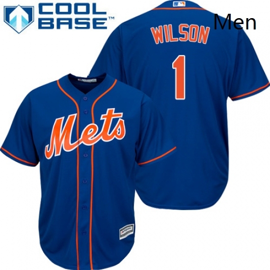 Mens Majestic New York Mets 1 Mookie Wilson Replica Royal Blue Alternate Home Cool Base MLB Jersey Mens Majestic New York Mets 1 Mookie Wilson Replica Royal Blue Alternate Home Cool Base MLB Jersey