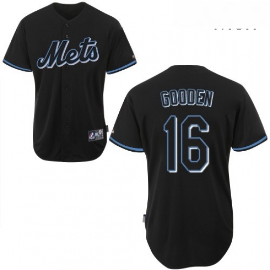Mens Majestic New York Mets 16 Dwight Gooden Authentic Black Fashion MLB Jersey Mens Majestic New York Mets 16 Dwight Gooden Authentic Black Fashion MLB Jersey