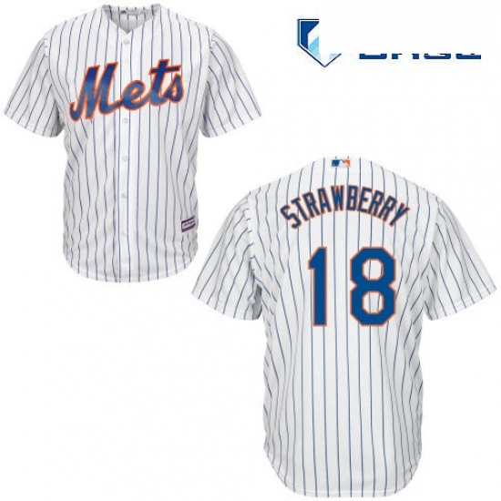 Mens Majestic New York Mets 18 Darryl Strawberry Replica White Home Cool Base MLB Jersey Mens Majestic New York Mets 18 Darryl Strawberry Replica White Home Cool Base MLB Jersey