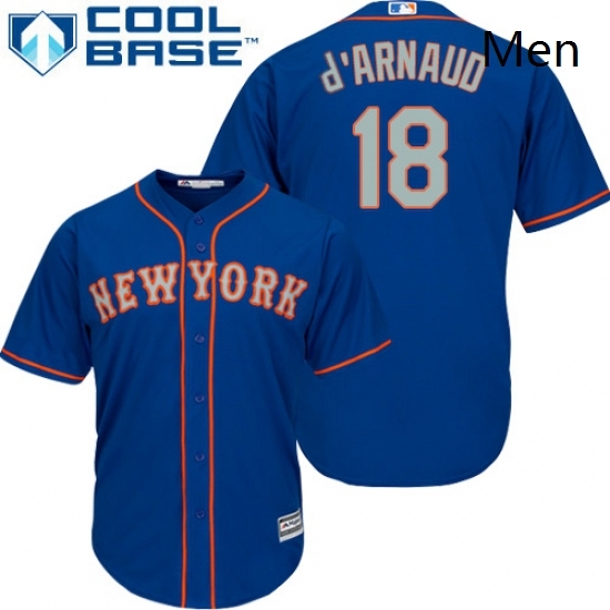 Mens Majestic New York Mets 18 Travis dArnaud Replica Royal Blue Alternate Road Cool Base MLB Jersey Mens Majestic New York Mets 18 Travis dArnaud Replica Royal Blue Alternate Road Cool Base MLB Jersey