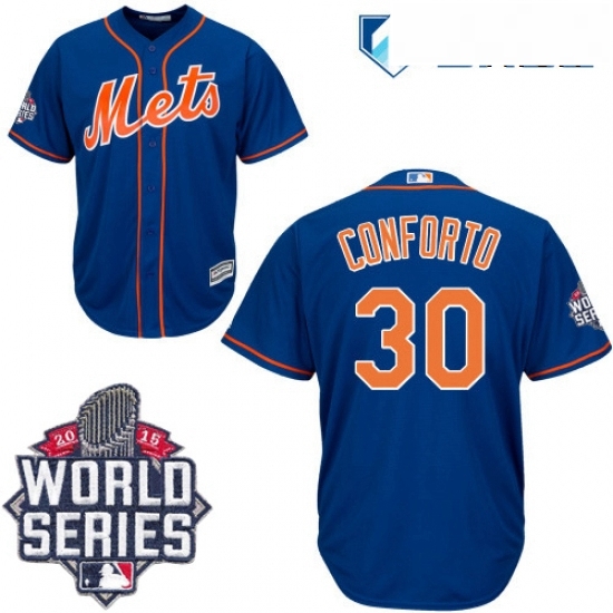 Mens Majestic New York Mets 30 Michael Conforto Authentic Royal Blue Alternate Home Cool Base 2015 World Series MLB Jersey Mens Majestic New York Mets 30 Michael Conforto Authentic Royal Blue Alternate Home Cool Base 2015 World Series MLB Jersey