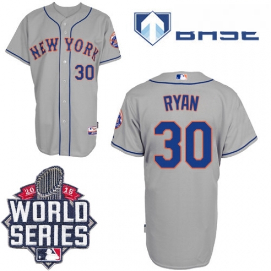 Mens Majestic New York Mets 30 Nolan Ryan Authentic Grey Road Cool Base 2015 World Series MLB Jersey Mens Majestic New York Mets 30 Nolan Ryan Authentic Grey Road Cool Base 2015 World Series MLB Jersey