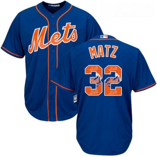 Mens Majestic New York Mets 32 Steven Matz Authentic Royal Blue Team Logo Fashion Cool Base MLB Jersey Mens Majestic New York Mets 32 Steven Matz Authentic Royal Blue Team Logo Fashion Cool Base MLB Jersey