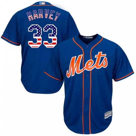 Mens Majestic New York Mets 33 Matt Harvey Authentic Royal Blue USA Flag Fashion MLB Jersey Mens Majestic New York Mets 33 Matt Harvey Authentic Royal Blue USA Flag Fashion MLB Jersey