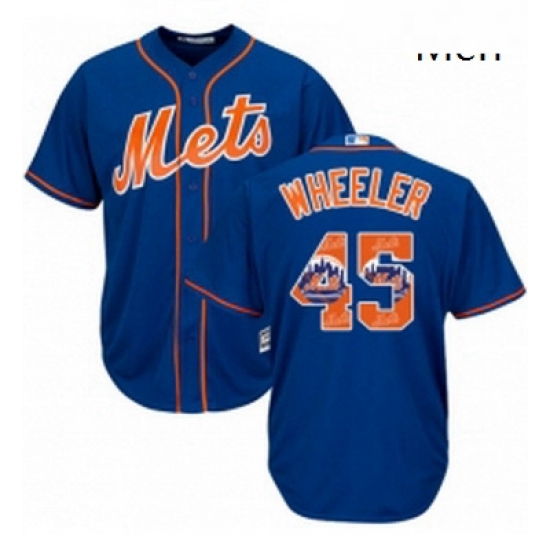 Mens Majestic New York Mets 45 Zack Wheeler Authentic Royal Blue Team Logo Fashion Cool Base MLB Jersey Mens Majestic New York Mets 45 Zack Wheeler Authentic Royal Blue Team Logo Fashion Cool Base MLB Jersey