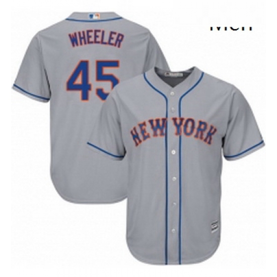 Mens Majestic New York Mets 45 Zack Wheeler Replica Grey Road Cool Base MLB Jersey Mens Majestic New York Mets 45 Zack Wheeler Replica Grey Road Cool Base MLB Jersey
