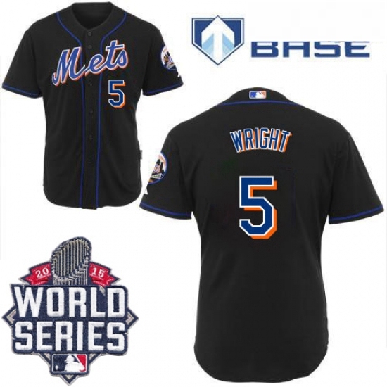 Mens Majestic New York Mets 5 David Wright Authentic Black Cool Base 2015 World Series MLB Jersey Mens Majestic New York Mets 5 David Wright Authentic Black Cool Base 2015 World Series MLB Jersey