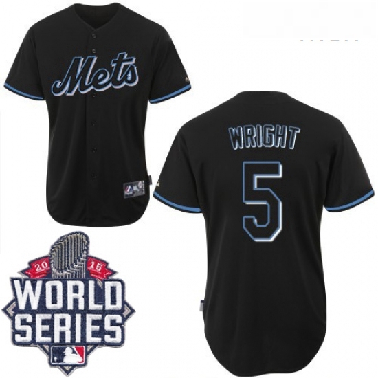 Mens Majestic New York Mets 5 David Wright Replica Black Fashion 2015 World Series MLB Jersey Mens Majestic New York Mets 5 David Wright Replica Black Fashion 2015 World Series MLB Jersey
