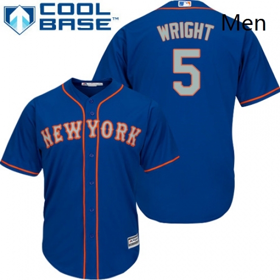Mens Majestic New York Mets 5 David Wright Replica Royal Blue Alternate Road Cool Base MLB Jersey Mens Majestic New York Mets 5 David Wright Replica Royal Blue Alternate Road Cool Base MLB Jersey