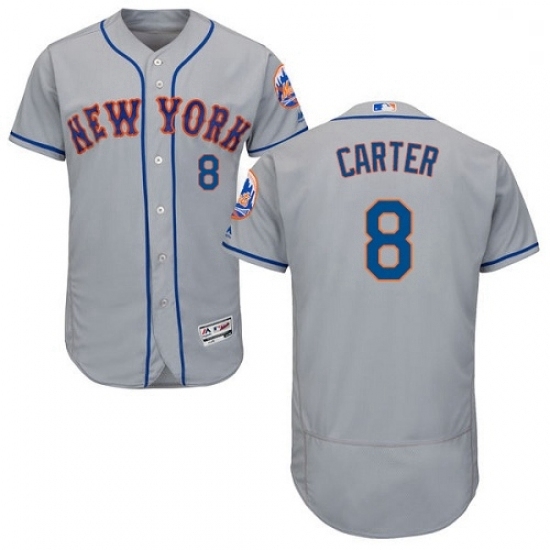 Mens Majestic New York Mets 8 Gary Carter Grey Road Flex Base Authentic Collection MLB Jersey Mens Majestic New York Mets 8 Gary Carter Grey Road Flex Base Authentic Collection MLB Jersey