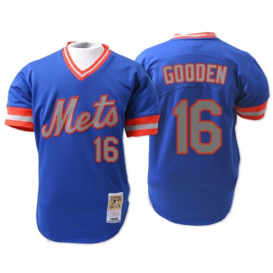 Mens Mitchell and Ness New York Mets 16 Dwight Gooden Replica Blue 1983 Throwback MLB Jersey Mens Mitchell and Ness New York Mets 16 Dwight Gooden Replica Blue 1983 Throwback MLB Jersey