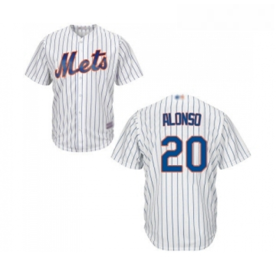 Mens New York Mets 20 Pete Alonso Replica White Home Cool Base Baseball Jersey Mens New York Mets 20 Pete Alonso Replica White Home Cool Base Baseball Jersey