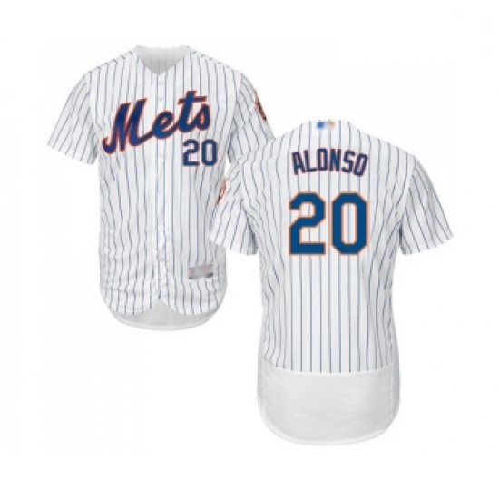 Mens New York Mets 20 Pete Alonso White Home Flex Base Authentic Collection Baseball Jersey Mens New York Mets 20 Pete Alonso White Home Flex Base Authentic Collection Baseball Jersey