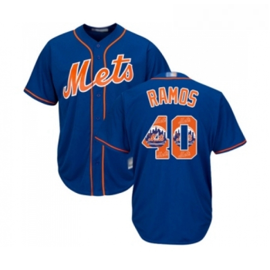 Mens New York Mets 40 Wilson Ramos Authentic Royal Blue Team Logo Fashion Cool Base Baseball Jersey Mens New York Mets 40 Wilson Ramos Authentic Royal Blue Team Logo Fashion Cool Base Baseball Jersey
