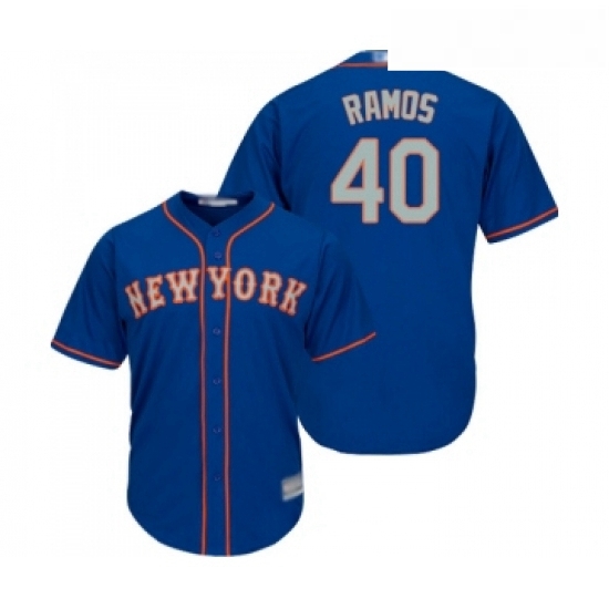 Mens New York Mets 40 Wilson Ramos Replica Royal Blue Alternate Road Cool Base Baseball Jersey Mens New York Mets 40 Wilson Ramos Replica Royal Blue Alternate Road Cool Base Baseball Jersey