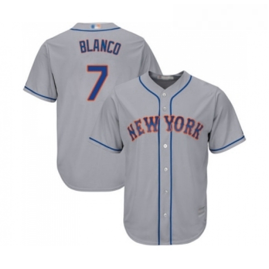 Mens New York Mets 7 Gregor Blanco Replica Grey Road Cool Base Baseball Jersey Mens New York Mets 7 Gregor Blanco Replica Grey Road Cool Base Baseball Jersey