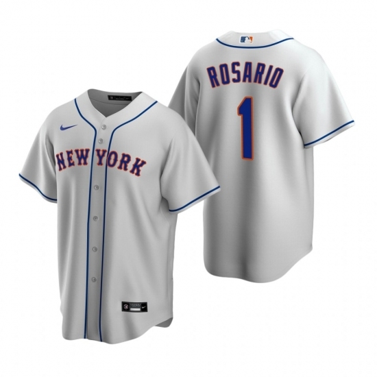 Mens Nike New York Mets 1 Amed Rosario Gray Road Stitched Baseball Jersey Mens Nike New York Mets 1 Amed Rosario Gray Road Stitched Baseball Jersey