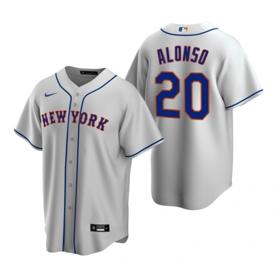 Mens Nike New York Mets 20 Pete Alonso Gray Road Stitched Baseball Jersey Mens Nike New York Mets 20 Pete Alonso Gray Road Stitched Baseball Jersey