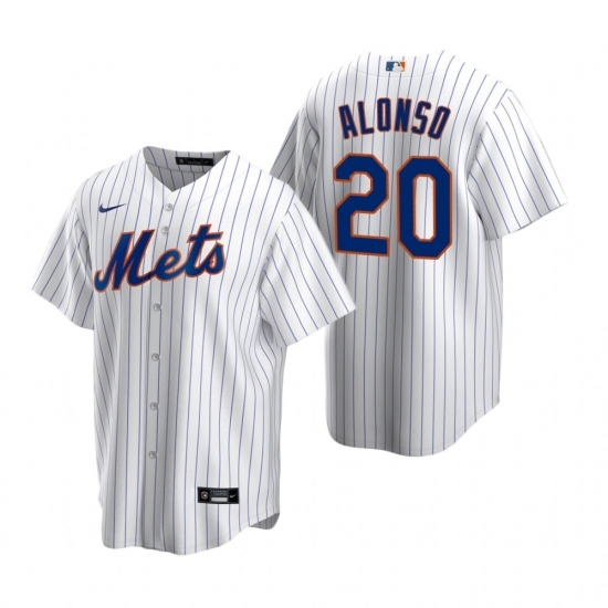 Mens Nike New York Mets 20 Pete Alonso White 2020 Home Stitched Baseball Jersey Mens Nike New York Mets 20 Pete Alonso White 2020 Home Stitched Baseball Jersey