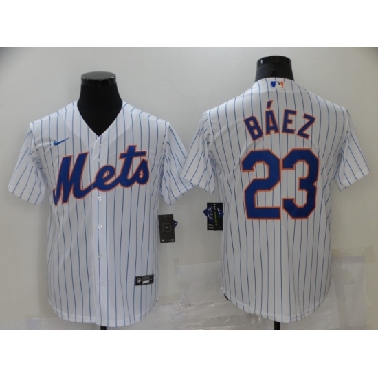Men's Nike New York Mets #23 Javier Báez White Game Authentic Baseball Jersey Men's Nike New York Mets #23 Javier Báez White Game Authentic Baseball Jersey