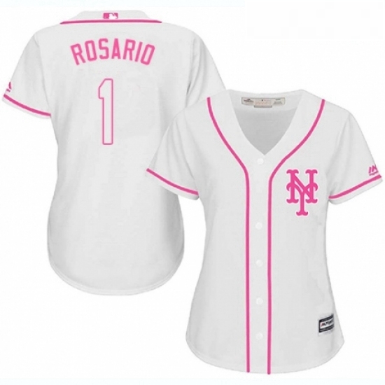 Womens Majestic New York Mets 1 Amed Rosario Authentic White Fashion Cool Base MLB Jersey Womens Majestic New York Mets 1 Amed Rosario Authentic White Fashion Cool Base MLB Jersey