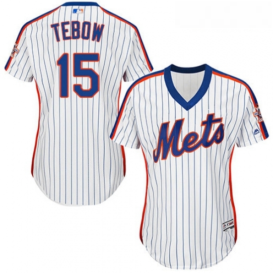 Womens Majestic New York Mets 15 Tim Tebow Authentic White Alternate Cool Base MLB Jersey Womens Majestic New York Mets 15 Tim Tebow Authentic White Alternate Cool Base MLB Jersey