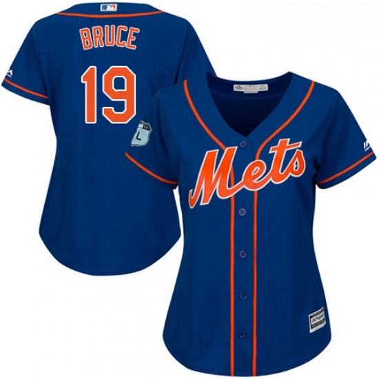 Womens Majestic New York Mets 19 Jay Bruce Replica Royal Blue Alternate Home Cool Base MLB Jersey Womens Majestic New York Mets 19 Jay Bruce Replica Royal Blue Alternate Home Cool Base MLB Jersey