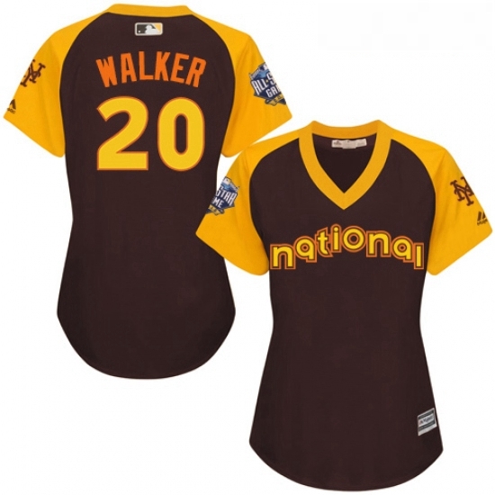 Womens Majestic New York Mets 20 Neil Walker Authentic Brown 2016 All Star National League BP Cool Base MLB Jersey Womens Majestic New York Mets 20 Neil Walker Authentic Brown 2016 All Star National League BP Cool Base MLB Jersey