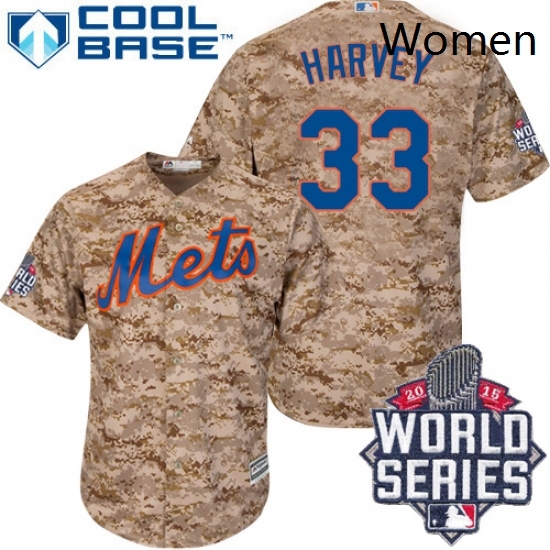 Womens Majestic New York Mets 33 Matt Harvey Replica Camo 2015 World Series MLB Jersey Womens Majestic New York Mets 33 Matt Harvey Replica Camo 2015 World Series MLB Jersey