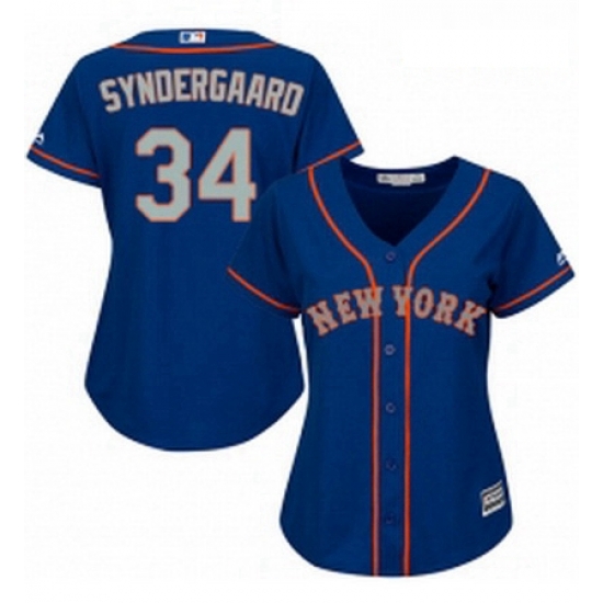 Womens Majestic New York Mets 34 Noah Syndergaard Authentic Royal Blue Alternate Road Cool Base MLB Jersey Womens Majestic New York Mets 34 Noah Syndergaard Authentic Royal Blue Alternate Road Cool Base MLB Jersey