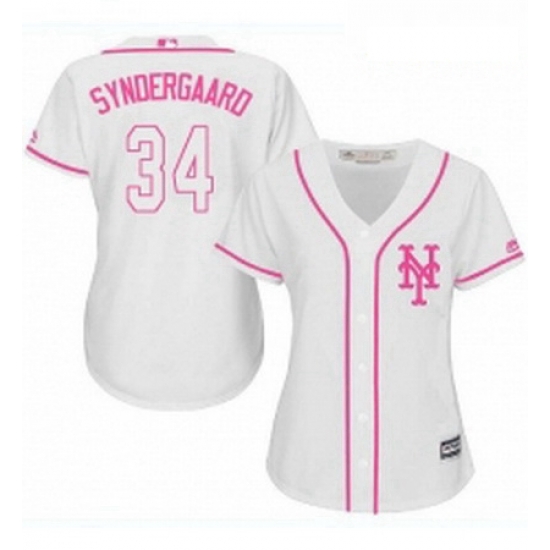 Womens Majestic New York Mets 34 Noah Syndergaard Authentic White Fashion Cool Base MLB Jersey Womens Majestic New York Mets 34 Noah Syndergaard Authentic White Fashion Cool Base MLB Jersey