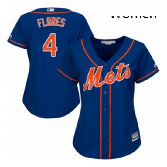 Womens Majestic New York Mets 4 Wilmer Flores Authentic Royal Blue Alternate Home Cool Base MLB Jersey Womens Majestic New York Mets 4 Wilmer Flores Authentic Royal Blue Alternate Home Cool Base MLB Jersey