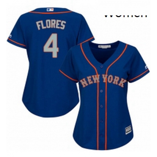 Womens Majestic New York Mets 4 Wilmer Flores Authentic Royal Blue Alternate Road Cool Base MLB Jersey Womens Majestic New York Mets 4 Wilmer Flores Authentic Royal Blue Alternate Road Cool Base MLB Jersey