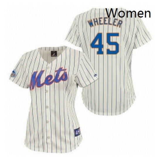 Womens Majestic New York Mets 45 Zack Wheeler Authentic CreamBlue Strip MLB Jersey Womens Majestic New York Mets 45 Zack Wheeler Authentic CreamBlue Strip MLB Jersey