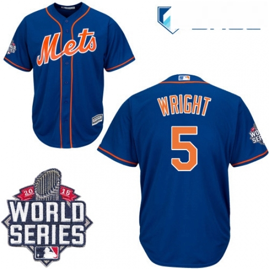 Womens Majestic New York Mets 5 David Wright Replica Blue 2015 World Series MLB Jersey Womens Majestic New York Mets 5 David Wright Replica Blue 2015 World Series MLB Jersey