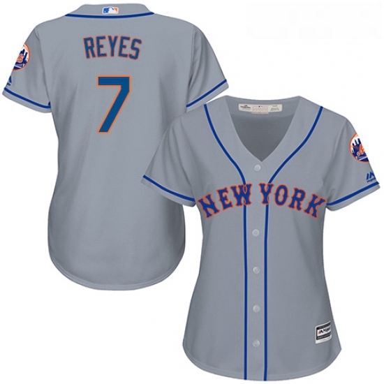 Womens Majestic New York Mets 7 Jose Reyes Authentic Grey Road Cool Base MLB Jersey Womens Majestic New York Mets 7 Jose Reyes Authentic Grey Road Cool Base MLB Jersey