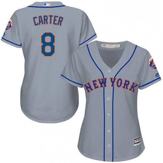 Womens Majestic New York Mets 8 Gary Carter Replica Grey Road Cool Base MLB Jersey Womens Majestic New York Mets 8 Gary Carter Replica Grey Road Cool Base MLB Jersey