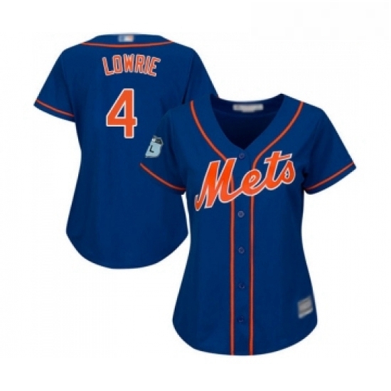 Womens New York Mets 4 Jed Lowrie Authentic Royal Blue Alternate Home Cool Base Baseball Jersey Womens New York Mets 4 Jed Lowrie Authentic Royal Blue Alternate Home Cool Base Baseball Jersey