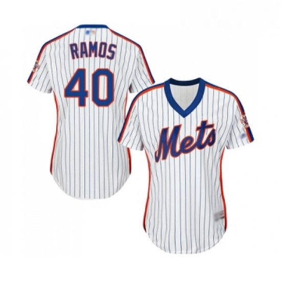 Womens New York Mets 40 Wilson Ramos Authentic White Alternate Cool Base Baseball Jersey Womens New York Mets 40 Wilson Ramos Authentic White Alternate Cool Base Baseball Jersey