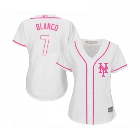 Womens New York Mets 7 Gregor Blanco Authentic White Fashion Cool Base Baseball Jersey Womens New York Mets 7 Gregor Blanco Authentic White Fashion Cool Base Baseball Jersey